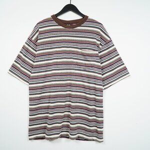 Vintage 90s I.O.U. Sportswear Striped Pocket T-Shirt Mens L XL
